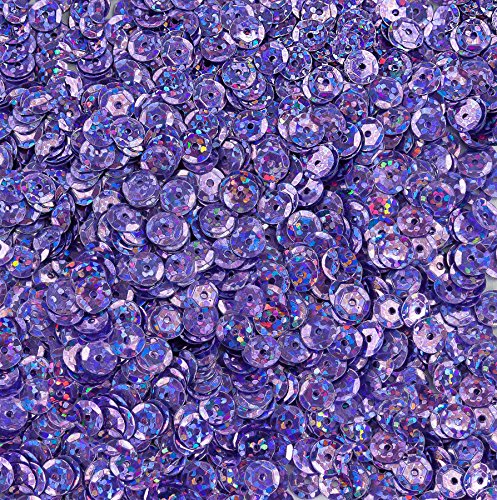 1400 Pailletten - Ø 6mm - Riesige Auswahl an Farben (Lila Glitzereffekt) von Oblique Unique