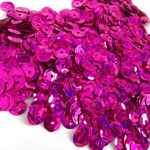 1400 Pailletten - Ø 6mm - Riesige Auswahl an Farben (Pink Glitzereffekt) von Oblique Unique