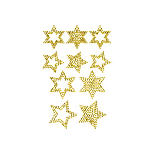 Oblique Unique® 10 Stern Sticker Strass Steine zum Verzieren Aufkleben für Weihnachten Rot Silber Gold oder Grün - Farbe Wählbar (Gold) von Oblique Unique