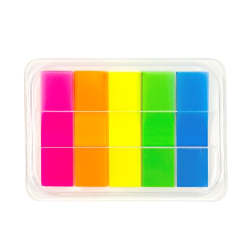 Oblique-Unique® 100 Haftmarker Haftstreifen Haftnotizen Haftnotizzettel 5 Farben schmal - selbstklebend und wiederablösbar von Oblique Unique