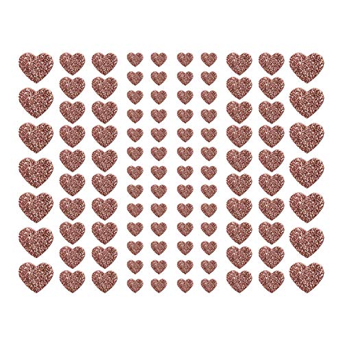 Oblique Unique® 106 Herz Aufkleber mit Glitzer Effekt in Roségold Herzen Sticker für Scrapbooking Deko Basteln Hochzeit Valentinstag von Oblique Unique
