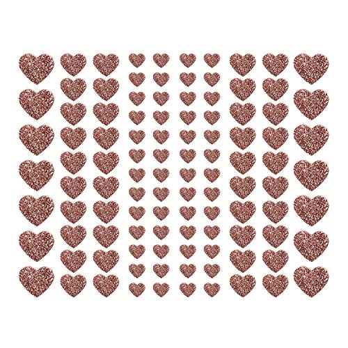 Oblique Unique® 106 Herz Aufkleber mit Glitzer Effekt in Roségold Herzen Sticker für Scrapbooking Deko Basteln Hochzeit Valentinstag von Oblique Unique