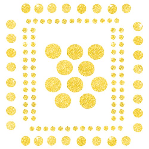 Oblique Unique® - 120 x Sticker Punkte Gold I Glitzer Sticker I Deko Basteln Geschenke von Oblique Unique