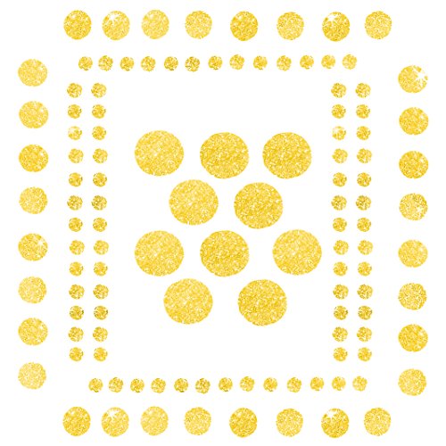 Oblique-Unique® - 120 x Sticker Punkte Gold I Glitzer Sticker I Deko Basteln Geschenke von Oblique Unique