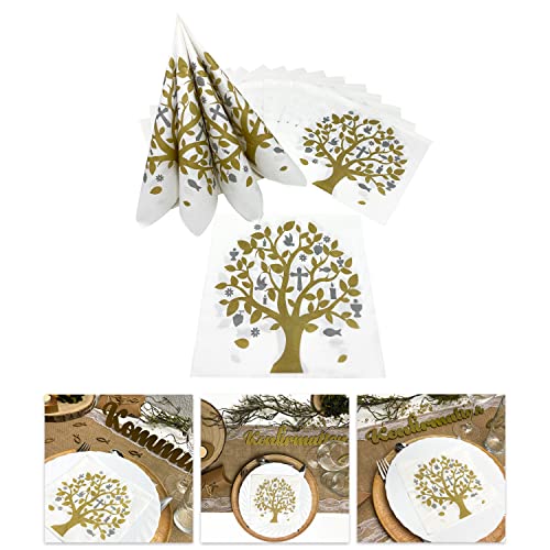 Oblique Unique® 20 Lebensbaum Servietten Baum des Lebens Deko für Kommunion Taufe Konfirmation Taufdeko Tischdeko von Oblique Unique