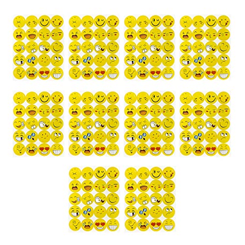 Oblique Unique® 200 x Smiley Face Sticker I Verschiedene Stimmungen I 200 x Ø 2cm I Dekoration I Kinder Geburtstag von Oblique Unique