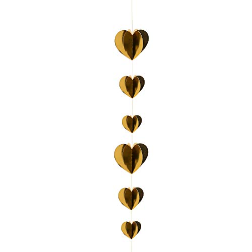 Oblique Unique® 3D Herz Girlande Deckenhänger in Gold Deko für JGA Junggesellinnenabschied Hochzeit Valentinstag Geburtstag Weihnachten Party von Oblique Unique