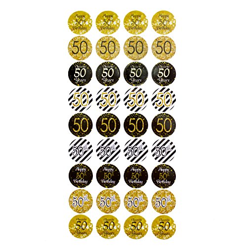 Oblique Unique® 50. Geburtstag Jubiläum goldene Hochzeit Sticker Aufkleber 108 Stück Feier Party Dekoration von Oblique Unique