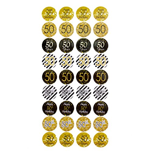 Oblique-Unique® 50. Geburtstag Jubiläum goldene Hochzeit Sticker Aufkleber 108 Stück Feier Party Dekoration von Oblique Unique