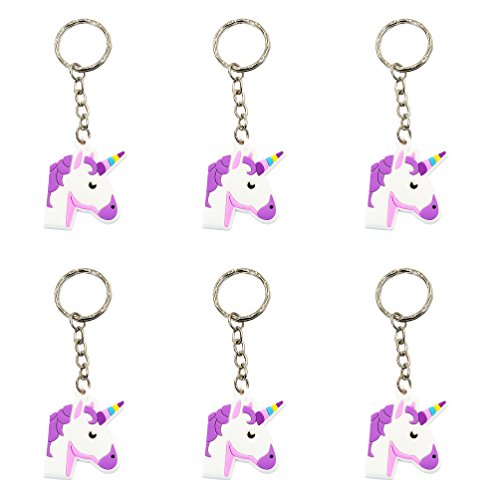 Oblique-Unique® 6 x Einhorn - Party - Anhänger Kindergeburtstag Mitgebsel Regenbogen Lila Weiß Pink Gelb Unicorn von Oblique-Unique