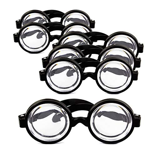 Oblique Unique® 6X Idiotenbrille Streber Nerd Geek Freak Spaß Brille Fasching Karneval Halloween Accessoire Schwarz von Oblique Unique