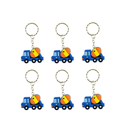 Oblique Unique® 6X Schlüssel Anhänger Auto Bus LKW für Kinder Geburtstag als Mitgebsel Geschenk zum Spielen - wählbar (Blau) von Oblique Unique