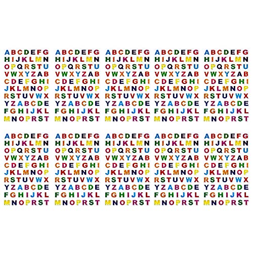 Oblique Unique® 700x Buchstaben Sticker Alphabet ABC Aufkleber Bunt Hologramm Effekt 10 Bögen á 70 Stück für Schuleinführung zum Basteln Scrapbooking von Oblique Unique