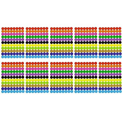 Oblique Unique® 880 Markierungspunkte Klebepunkte Sticker Punkte Aufkleber zum Markieren von Ordnern - Ø 10 mm 10 Blatt 11 Farben von Oblique Unique