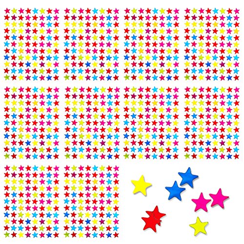 Oblique-Unique® 880 x Sternen Sticker Aufkleber I Bunt I Glänzende Oberfläche I Kinder Geburtstag Party Scrapbooking von Oblique-Unique