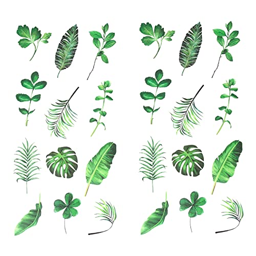 Oblique Unique Blumen Sticker Pflanzen Blätter Aufkleber Vintage Kakteen Wildblumen Küche Dekoration Scrapbooking Kinder Basteln (Vintage Blätter Grün) von Oblique Unique