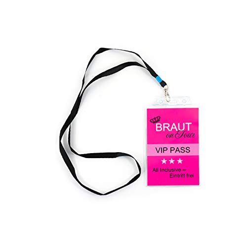 Oblique-Unique® Braut VIP Pass I Team Braut Pass I Braut Security Pass - wählbar I inklusive Kunststoffhülle Karabiner und Band (Braut) von Oblique-Unique