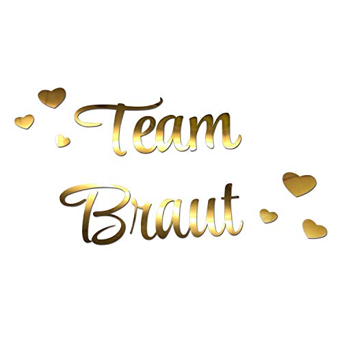 Oblique Unique® Bügelbild für JGA Junggesellinnenabschied Hochzeit - Braut To Be - Team Braut - Braut Crew + Herzen Bilder zum Aufbügeln - Motiv wählbar (Team Braut) von Oblique Unique