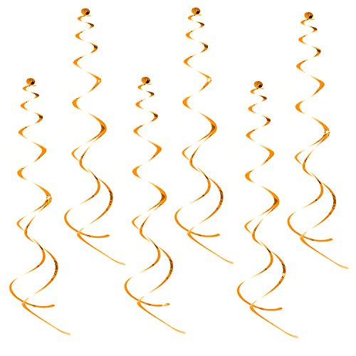 Oblique-Unique® Deckenhänger 6 Stück Spiral Girlanden - Farbe wählbar (Orange) von Oblique Unique