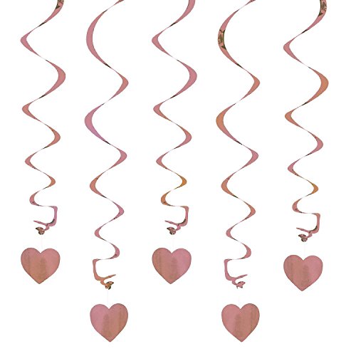 Oblique-Unique® Deckenhänger Spiral Girlanden mit Herzen - Farbe wählbar (Rose Gold) von Oblique Unique