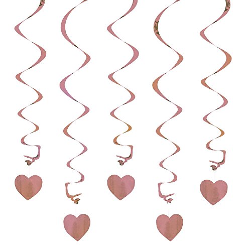 Oblique Unique® Deckenhänger Spiral Girlanden mit Herzen - Farbe wählbar (Rose Gold) von Oblique Unique
