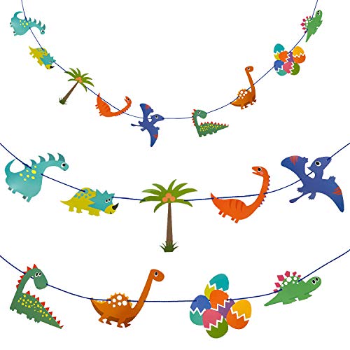 Oblique Unique® Dino Girlande Dinosaurier Banner für Jungs Kinderzimmer Deko Kinder Geburtstag Feier Party Dekoration von Oblique Unique