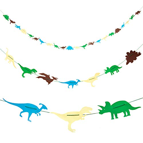 Oblique Unique® Dino Girlande Dinosaurier Banner für Jungs Kinderzimmer Deko Kinder Geburtstag Feier Party im Farbmix 4m von Oblique Unique