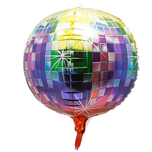 Oblique Unique® Folien Luftballon Disco Kugel Disko Ball Spiegelkugel Folienballon Geburtstag Party JGA Junggesellinnenabschied Hochzeit Silvester Deko Bunt von Oblique Unique