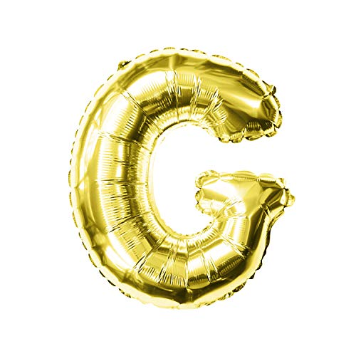 Oblique Unique® Folien Luftballon alle Buchstaben Alphabet ABC Herz Stern in Gold für Geburtstag Jubiläum goldene Hochzeit JGA Party Deko Folienballon - wählbar (Buchstabe G) von Oblique Unique