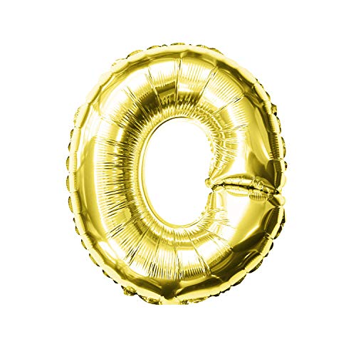 Oblique Unique® Folien Luftballon alle Buchstaben Alphabet ABC Herz Stern in Gold für Geburtstag Jubiläum goldene Hochzeit JGA Party Deko Folienballon - wählbar (Buchstabe O) von Oblique Unique