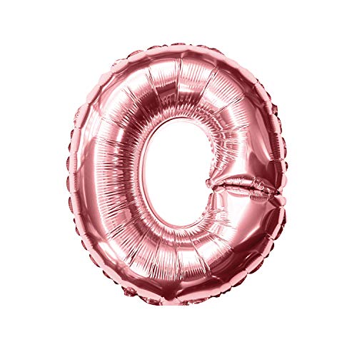 Oblique Unique® Folien Luftballon alle Buchstaben Alphabet ABC Herz Stern in Roségold für Geburtstag Jubiläum Schuleinführung JGA Hochzeit Baby Shower Party Deko Folienballon - wählbar (Buchstabe O) von Oblique Unique