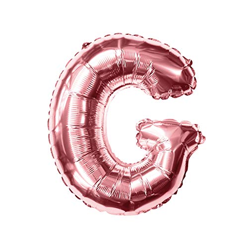 Oblique Unique® Folien Luftballon alle Buchstaben Alphabet ABC Herz Stern in Roségold für Geburtstag Jubiläum Schuleinführung JGA Hochzeit Baby Shower Party Deko Folienballon - wählbar (Buchstabe G) von Oblique Unique