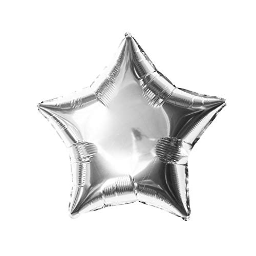 Oblique Unique® Folien Luftballon alle Buchstaben Alphabet ABC Herz Stern in Silber für Geburtstag Jubiläum Schuleinführung Silber Hochzeit JGA Party Deko Folienballon - wählbar (Stern) von Oblique Unique