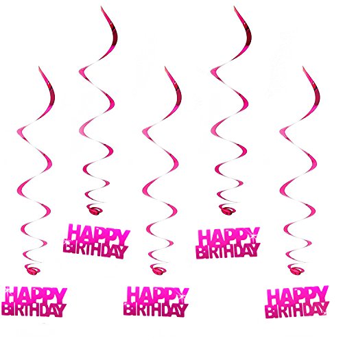 Oblique Unique® Hänge-Deko Happy Birthday Geburtstag - mit Bänder und Ösen 5er Pack von Oblique Unique
