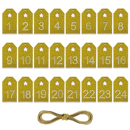 Oblique Unique® Holz Anhänger Adventskalender Zahlen 1 bis 24 DIY Dekoration Weihnachten Kinder Basteln Weihnachtszeit von Oblique Unique