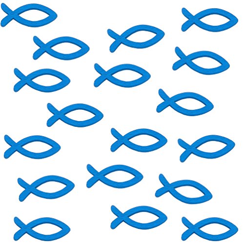 Oblique-Unique® Holz Fische Streuartikel für Taufe Kommunion Konfirmation Streudeko Tischdeko Verzierung - Königsblau von Oblique Unique