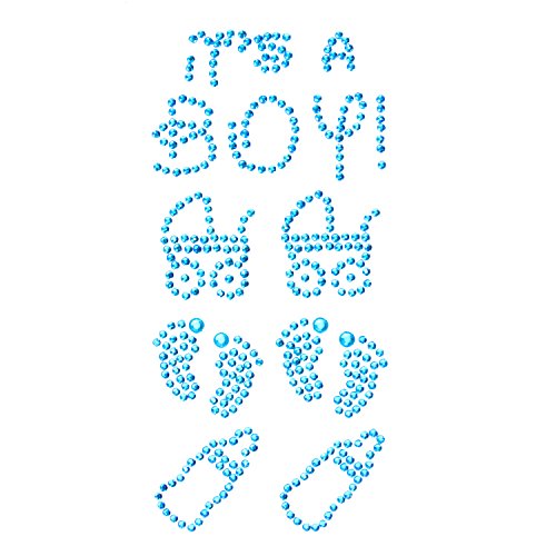 Oblique-Unique® Konfetti Its a Boy Strass Steine Türkis Junge Fläschchen Sticker zum Verzieren Aufkleben Einkleben von Karten Geschenken - Geburt Baby Shower Taufe von Oblique Unique