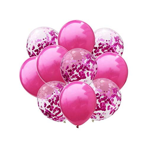 Oblique Unique® Konfetti Luftballon Set für Hochzeit JGA Geburtstag Feier Jubiläum Baby Shower Party Deko Ballons Pink von Oblique Unique