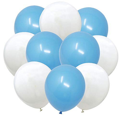 Oblique Unique® Luftballon Set 10 Deko Ballons für Oktoberfest Party Feier Kinder Geburtstag Baby Shower Junge Schuleinführung Dekoration Blau Weiß von Oblique Unique