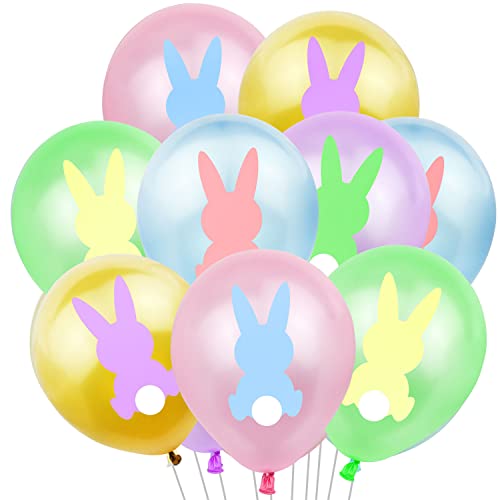 Oblique Unique® Osterhasen Luftballon Set 10 Stk. Hasen Ballons Deko für Ostern Kinder Geburtstag Motto Party Osterdeko Osterdekoration Bunt von Oblique Unique