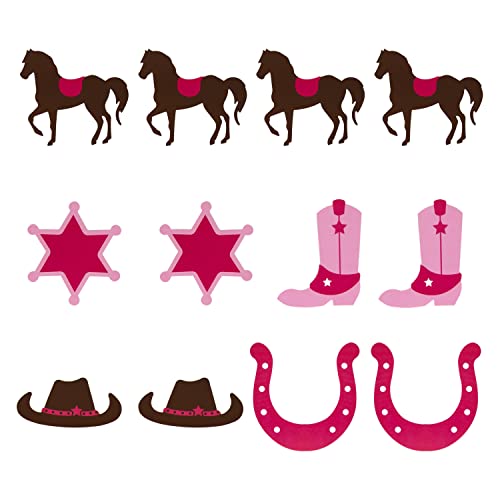 Oblique Unique® Pferde Western Konfetti Set 12 STK. Farbenfrohe Pferde Hufeisen Stiefel zum Dekorieren Spielen Basteln für Kinder Kindergeburtstag von Oblique Unique