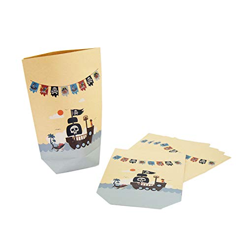 Oblique Unique® Piraten Geschenktüten 6 STK. Pirat Papiertüten für Kinder Geburtstag Party Feier Piratenparty Mitgebsel von Oblique Unique