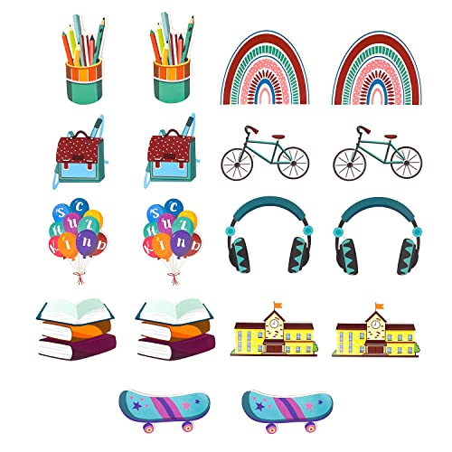 Oblique Unique® Schule Konfetti Set 18 Stk. Farbenfrohe Motive zum Dekorieren Spielen Basteln für Kinder Schuleinführung Einschulung Schulanfang von Oblique Unique