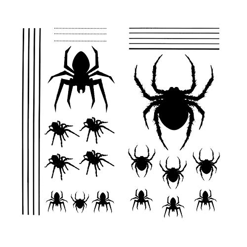 Oblique Unique® Spinnen Sticker Aufkleber Realistisch Schaurig Haarig Horror Halloween Deko Schwarz von Oblique Unique