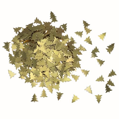 Oblique Unique® Tannenbaum Konfetti Glitzernd Weihnachtsbaum Christbaum Baum Streu Deko Tischdekoration für Weihnachten Motto Party (Gold - glänzend) von Oblique Unique