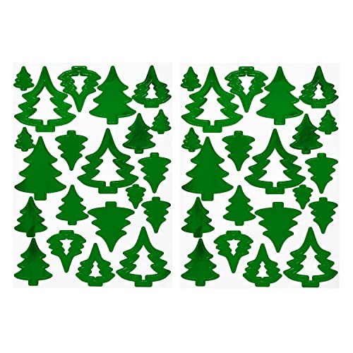 Oblique Unique® Tannenbaum Sticker Set 42 Stk. Weihnachtsbaum Christbaum Aufkleber für Weihnachten zum Dekorieren Spielen Basteln Scrapbooking (Grün) von Oblique Unique