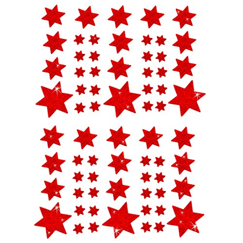 Oblique Unique® Weihnachts Sterne Sticker Aufkleber - Deko Weihnachten - Farbe wählbar (Rot) von Oblique Unique