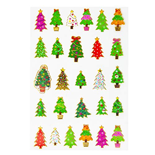 Oblique Unique® Weihnachtssticker Xmas Aufkleber Weihnachten Dekoration Basteln Geschenk Deko Stiefel Kerzen Tannenbaum Weihnachtsbaum Sticker (Weihnachtsbaum) von Oblique Unique