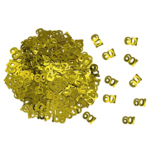 Oblique Unique® Zahlen Konfetti für 30 40 50 60 Geburtstag Jubiläum in Gold ca. 240 Stück Tisch Deko Streudeko Dekoration (Zahl 60) von Oblique Unique