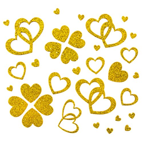 Oblique Unique 100 Stück Herzen Sticker in Rot, Gold oder Silber - Glitter Glitzernde Herzen (Gold) von Oblique Unique
